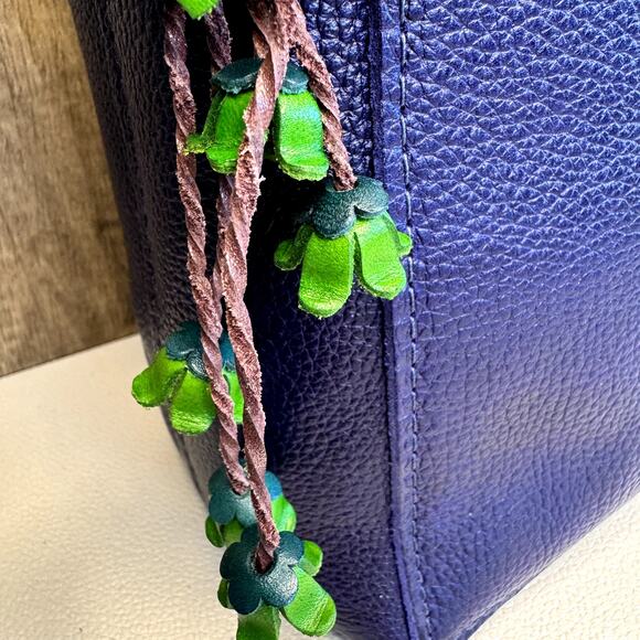 Leather Flower Purse Charm Genuine Leather Bag Charm NEW FAST SHIP - Picture 7 of 8